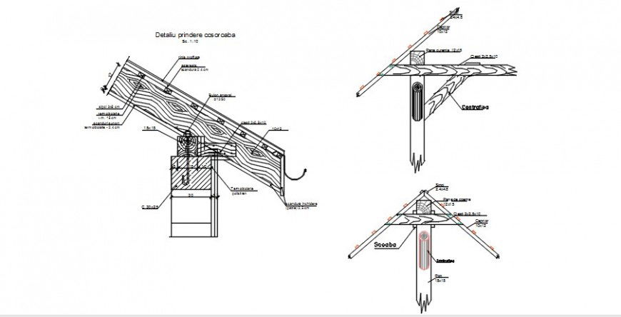 2d CAD drawing details of roof purlin autocad software file
