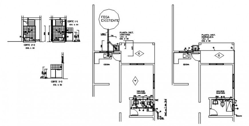2d CAD drawing details of the sanitary toilet with plumbing pipe blocks dwg file