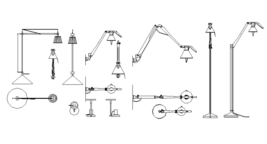 2d cad drawing electrical blocks of light lamp dwg file