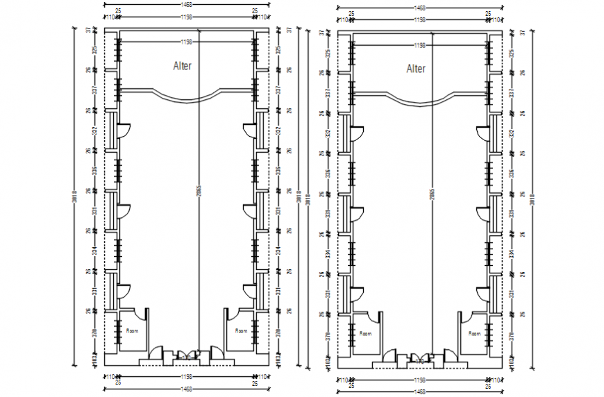2d cad drawing ground floor plan church auto cad software