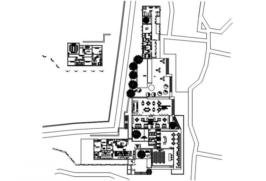2d cad drawing of 1000 islands resort sections autocad software