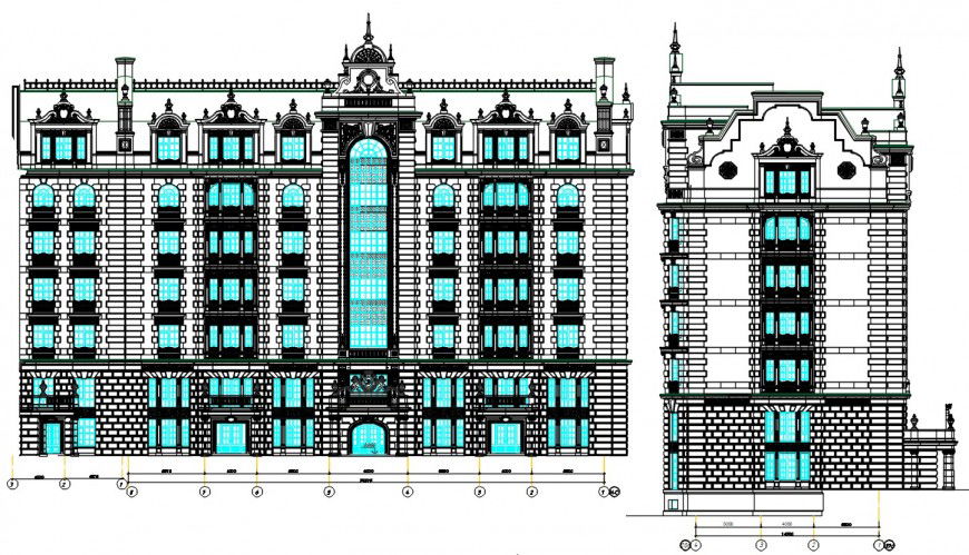 2d cad drawing of 5 star hotel project