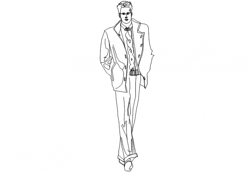 2d cad drawing of a fashion designer Autocad software.