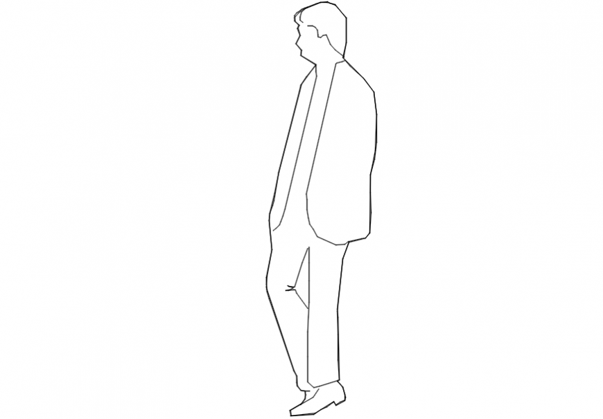 2d cad drawing of a man standing  Autocad software