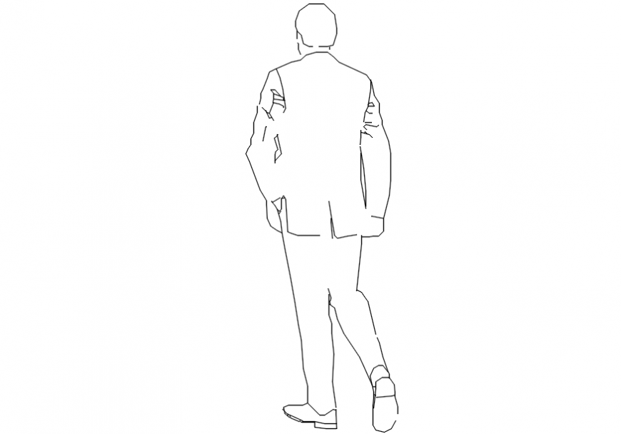 2d cad drawing of a man walking from beside AutoCAD software.