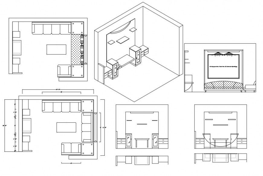 2d cad drawing of a perspective view of floor elevation autocad software