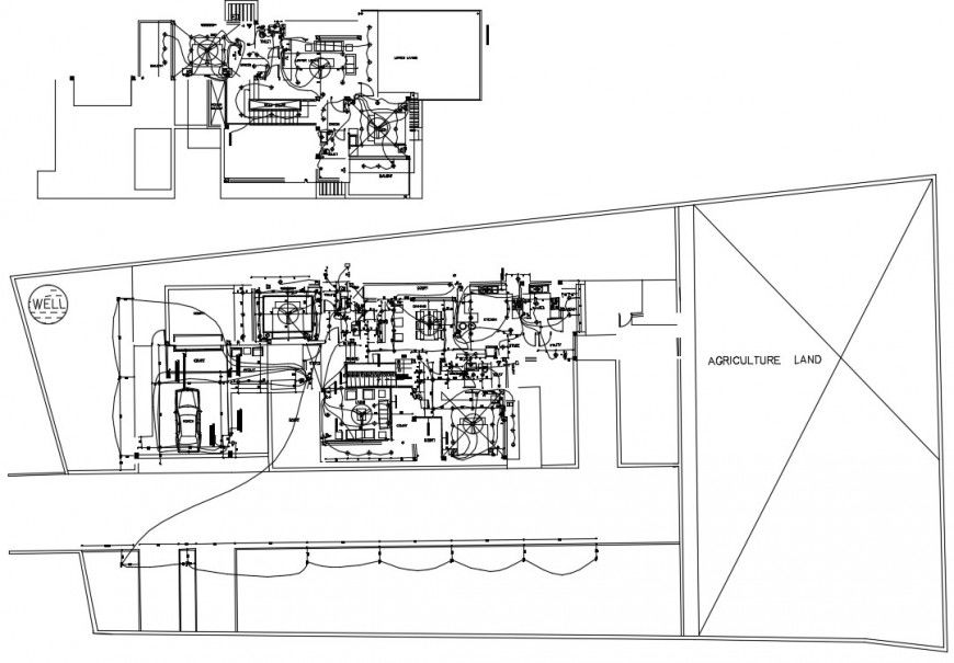 2d cad drawing of agriculture electrical land autocad file