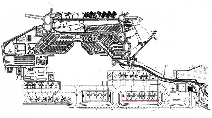 2d cad drawing of airport layout plan autocad software
