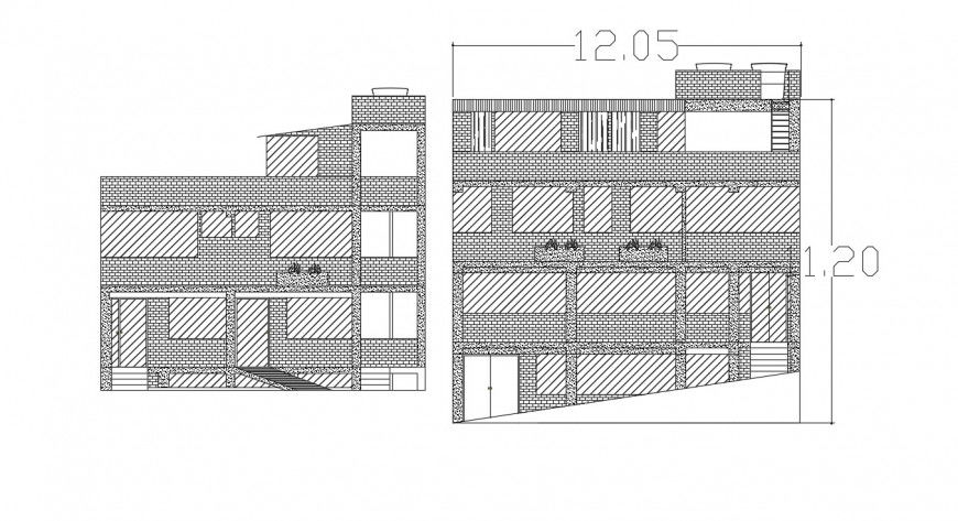 2d cad drawing of apartment balcony elevation autocad software