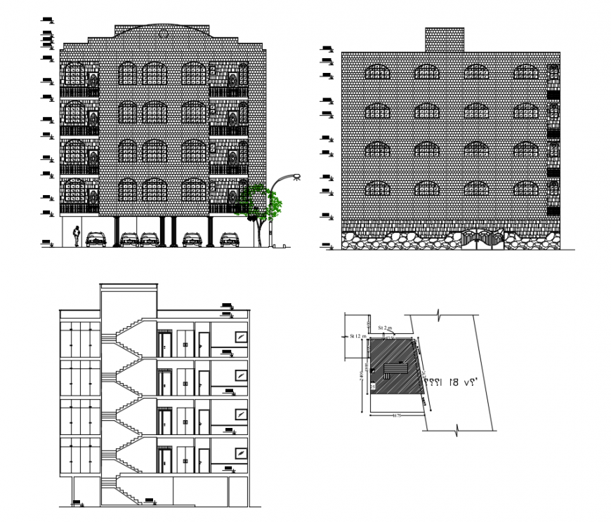 2d cad drawing of apartment elevation drawing auto cad software