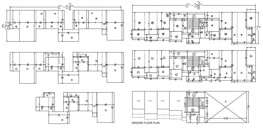 2d cad drawing of apartment ground floor autocad file