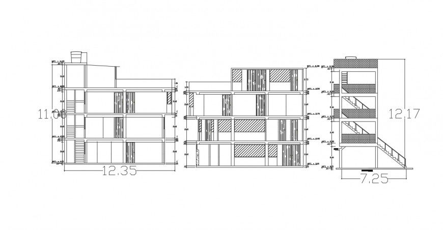 2d cad drawing of apartment house elevation autocad software