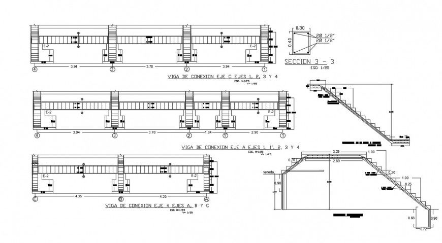 2d cad drawing of apartment staircase elevation autocad software