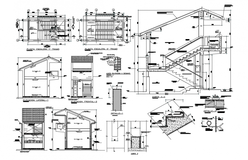 2d cad drawing of architectural roof plan autocad software