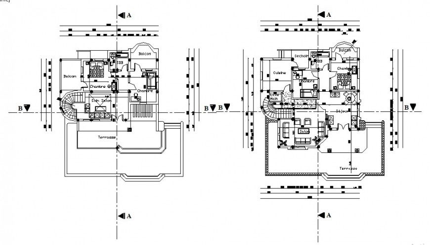 2d cad drawing of architecture floor layout plan