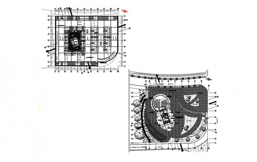 2d cad drawing of area office tower of autocad file