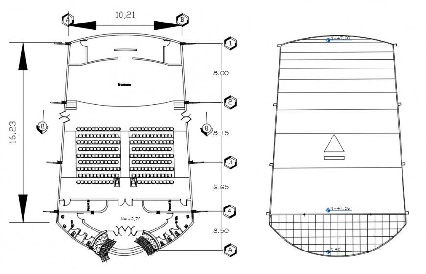 2d cad drawing of auditorium drawing autocad software
