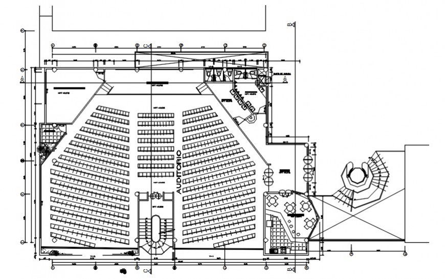 2d cad drawing of auditorium elevation  cad autocad software