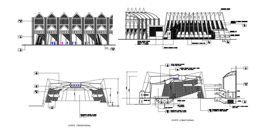 2d cad drawing of auditorium elevation autocad software