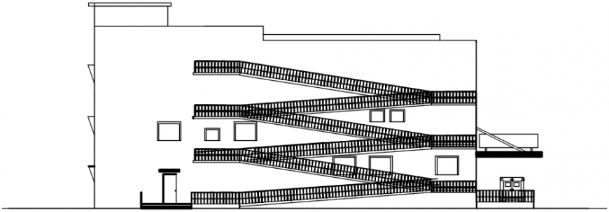 2d cad drawing of back output area AutoCAD software
