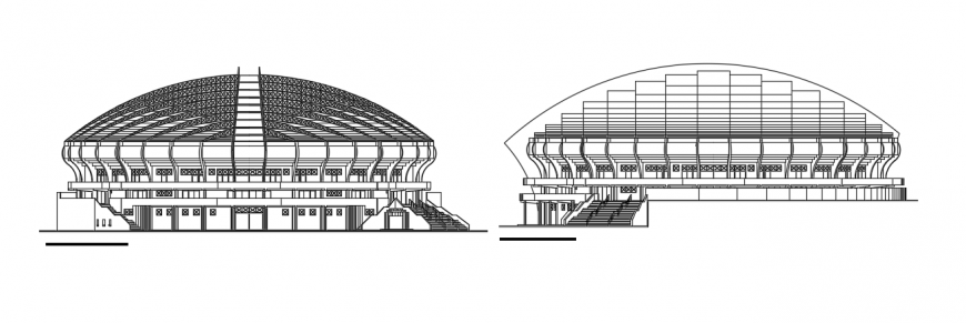 2d cad drawing of badminton court stadium exterior autocad software