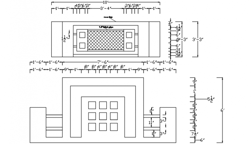 2d cad drawing of balcony Autocad software
