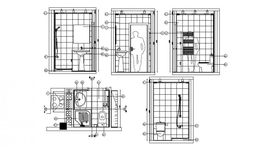 2d cad drawing of bathroom construction elevation auto cad software