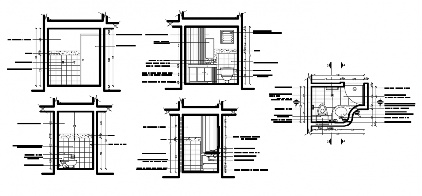 2d cad drawing of bathroom detail elevation AutoCAD software