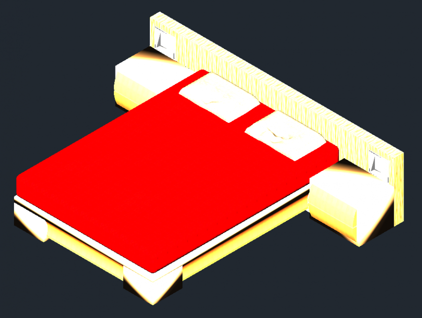 2d cad drawing of bed autocad software