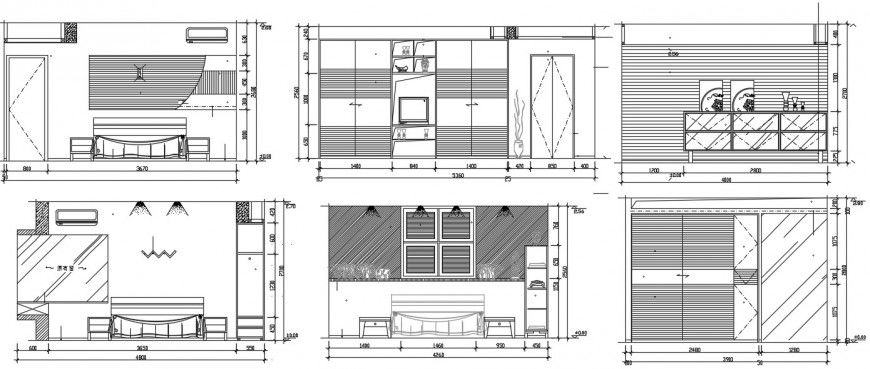 2d cad drawing of bedroom section plan autocad software