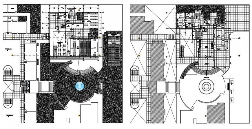 2d cad drawing of bibliotheca autocad software