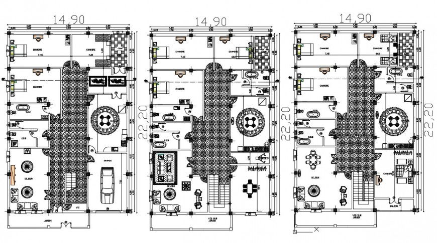 2d cad drawing of bouarma house elevation autocad software