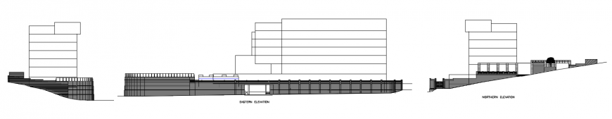 2d cad drawing of boundary exterior wall elevation autocad software