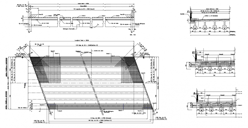 2d cad drawing of bridge elevation 180mt autocad software