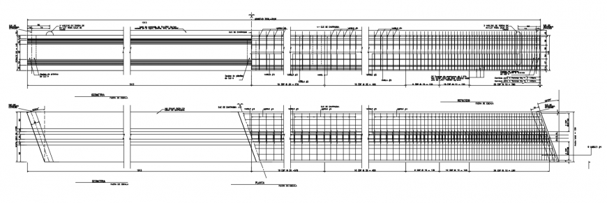 2d cad drawing of bridge elevation 2 180 mt autocad software