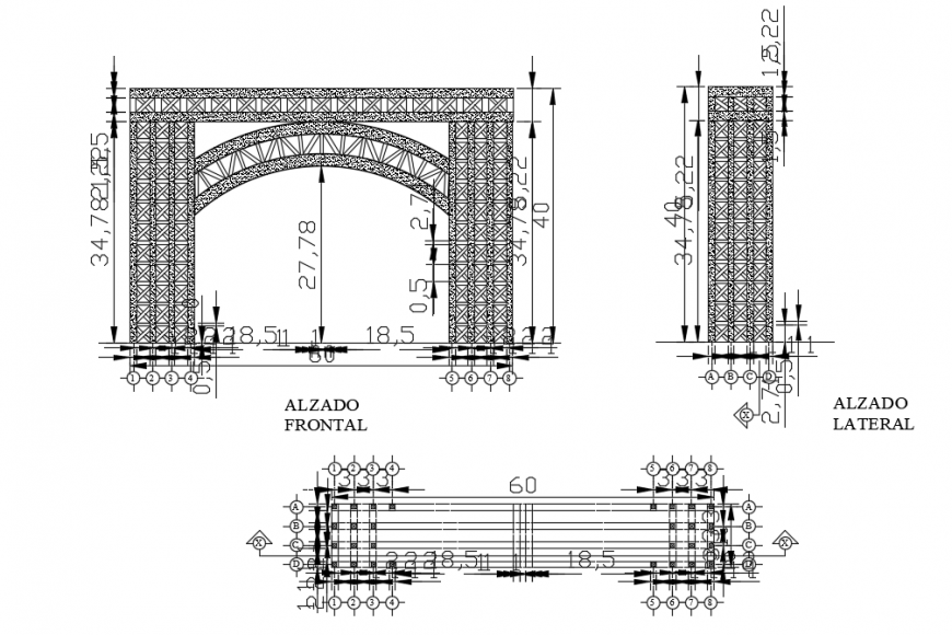 2d cad drawing of bridge panel autocad software