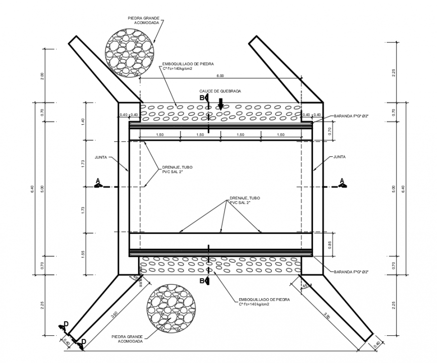 2d cad drawing of bridge plan autocad software
