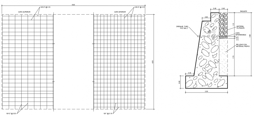 2d cad drawing of bridge section autocad software