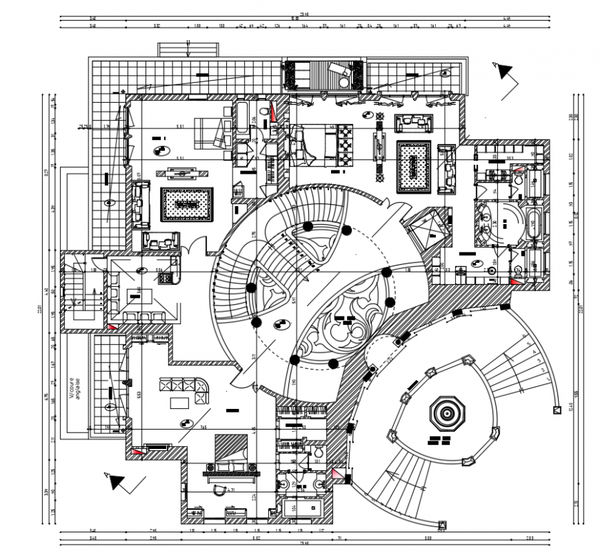2d cad drawing of bungalow housing auto cad software