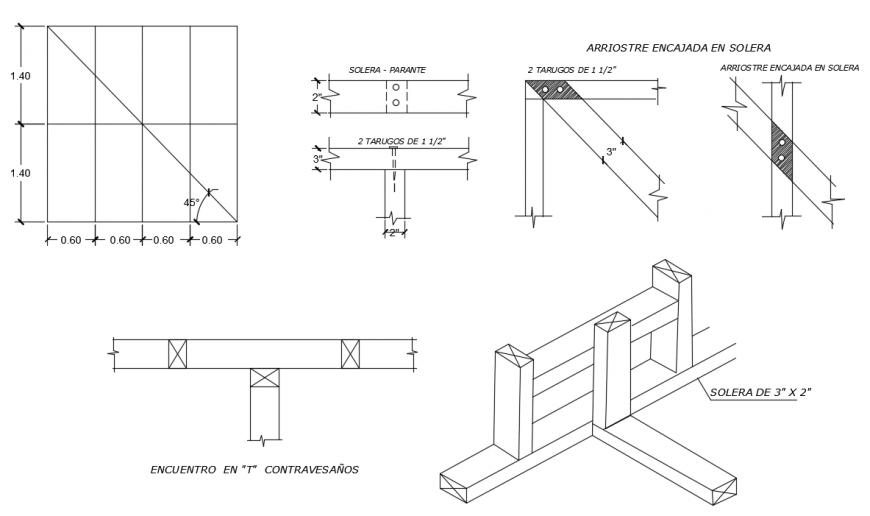 2d cad drawing of bungalow parts auto cad software