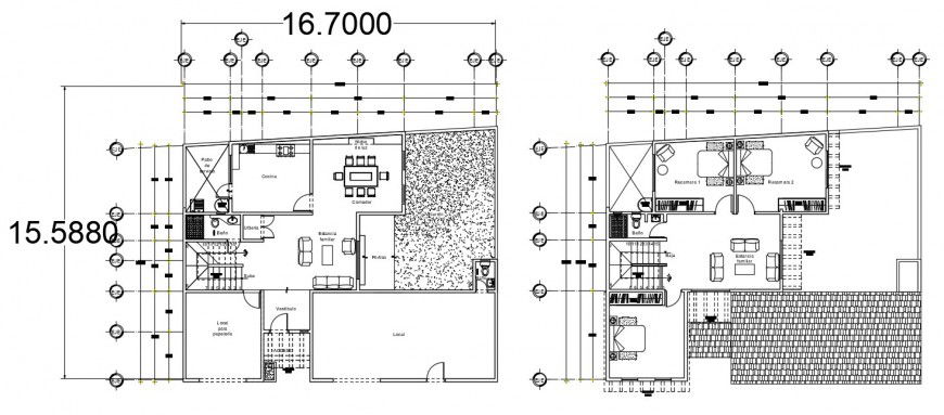 2d cad drawing of cabana housing autocad software