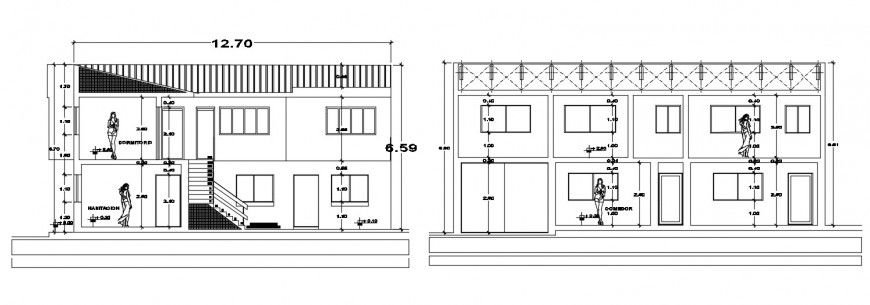 2d cad drawing of cabana section plan autocad software