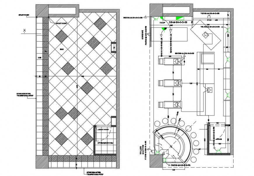 2d cad drawing of cacao factory ceiling layout plan autocad software