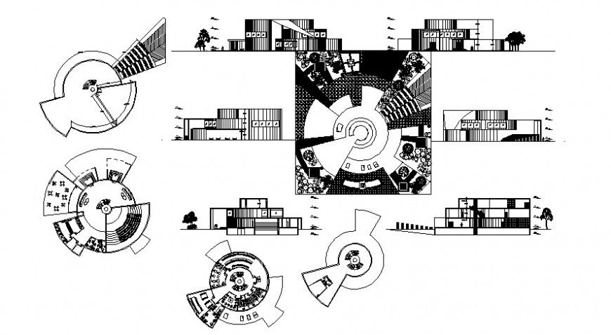 2d cad drawing of cafeteria elevation outer auto cad software
