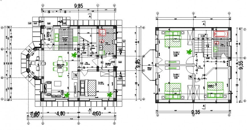 2d cad drawing of casa house plan auto cad software