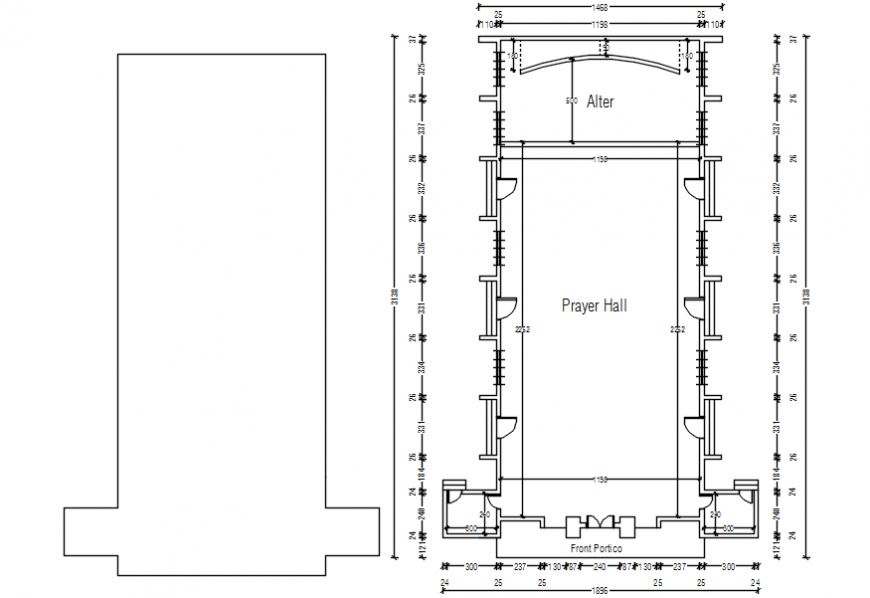 2d cad drawing of church Autocad software