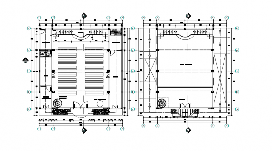 2d cad drawing of church elevation autocad software