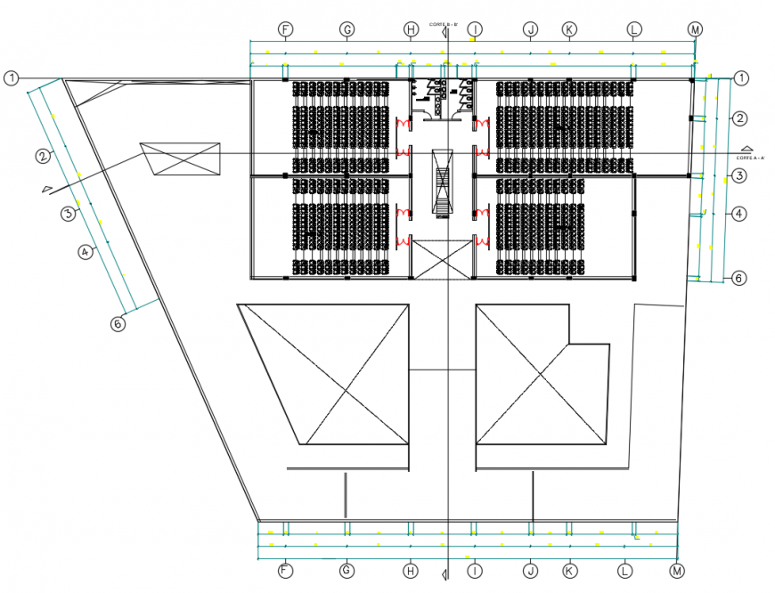 2d cad drawing of cinema hall autocad software