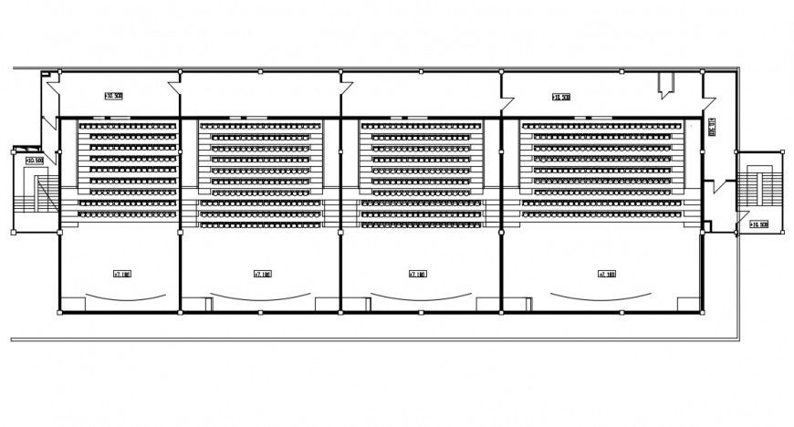 2d cad drawing of cinema theatre autocad software