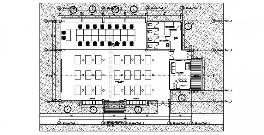 2d cad drawing of classroom section auto cad software
